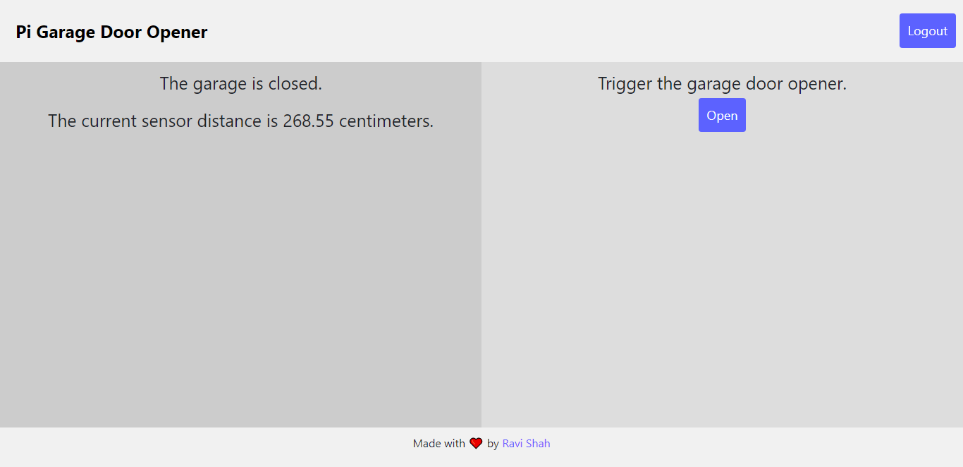 Screenshot of main page