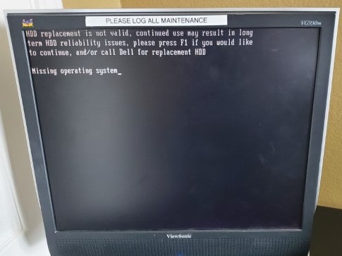 Hard Drive Failure, Missing Operating System