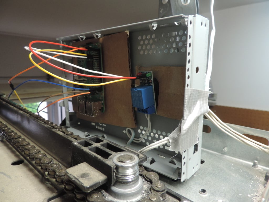 Raspberry Pi Garage Door Controller Mounted